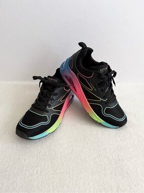 Skechers Uno Sneakers Black Multicolor Women’s 8 Memory Foam